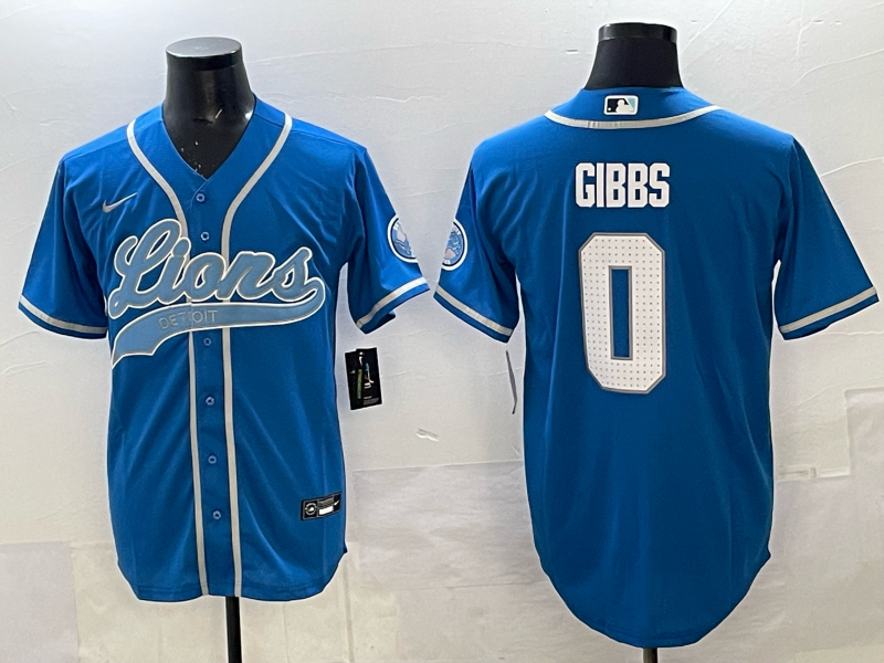 Men Detroit Lions #0 Gibbs blue NFL Nike 2025 jersey 002->detroit lions->NFL Jersey